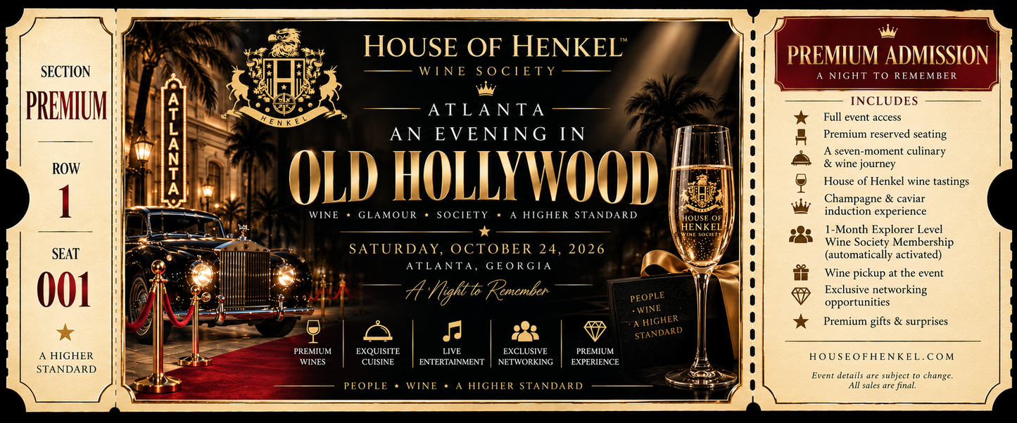 House of Henkel Wine Society Atlanta — An Evening in Old Hollywood Ticket