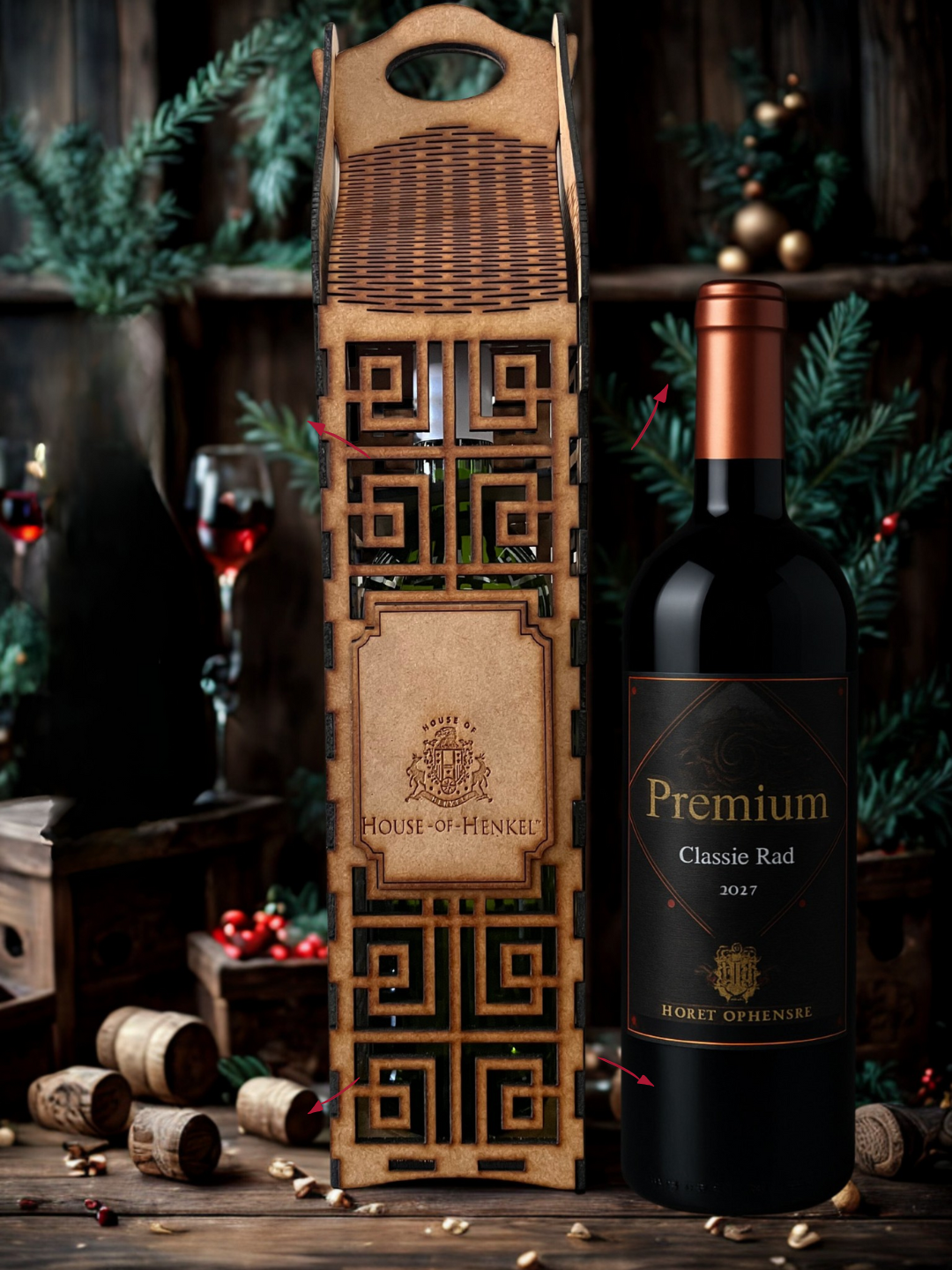 House of Henkel Heritage Reserve Wood Wine Gift Box