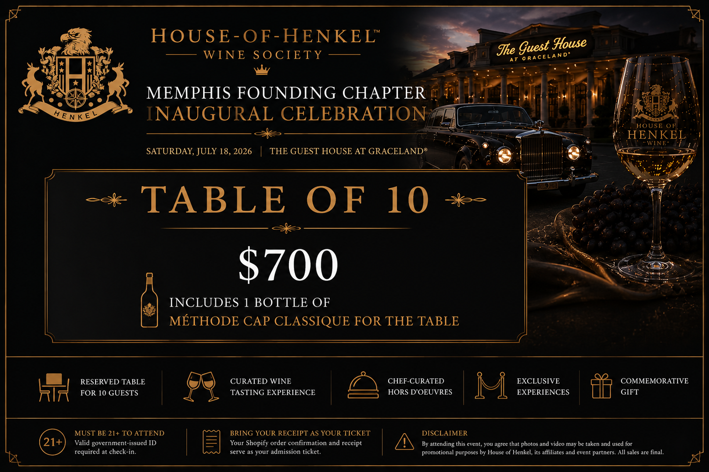 House of Henkel Wine Society Inaugural Ticket – Memphis Founding Chapter