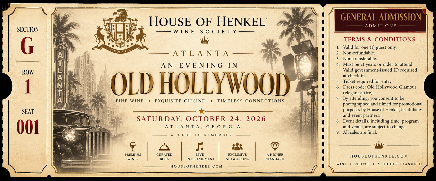 House of Henkel Wine Society Atlanta — An Evening in Old Hollywood Ticket