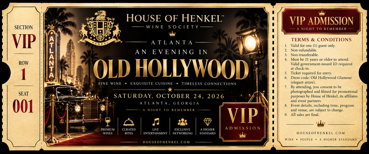 House of Henkel Wine Society Atlanta — An Evening in Old Hollywood Ticket