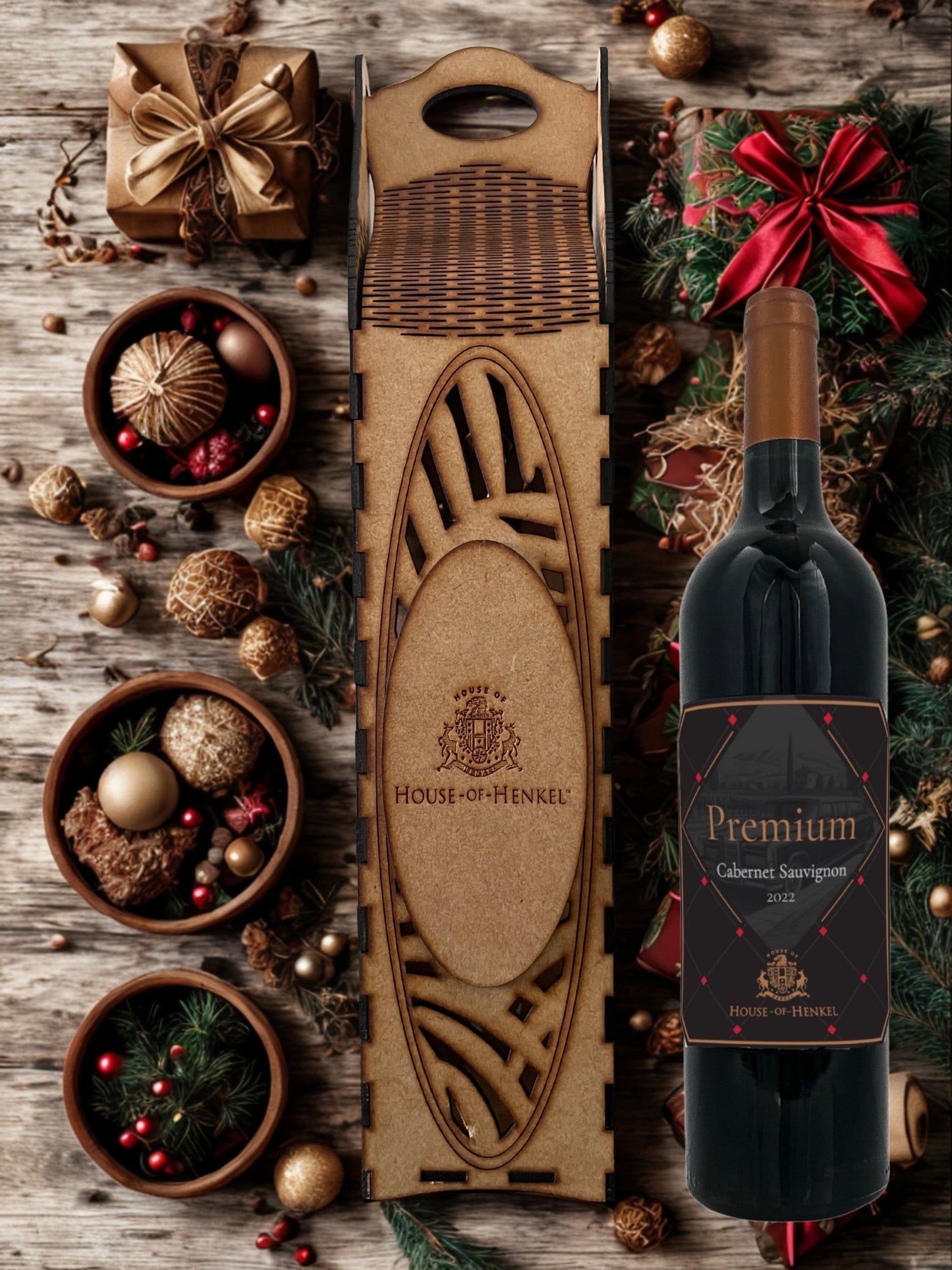 House of Henkel Heritage Reserve Wood Wine Gift Box