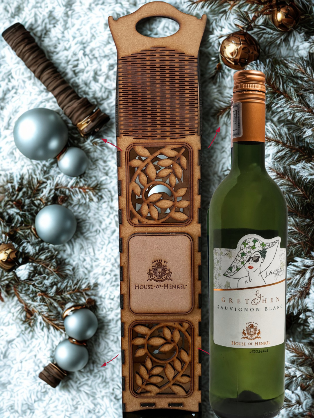 House of Henkel Gretchen Lifestyle Wood Wine Gift Box