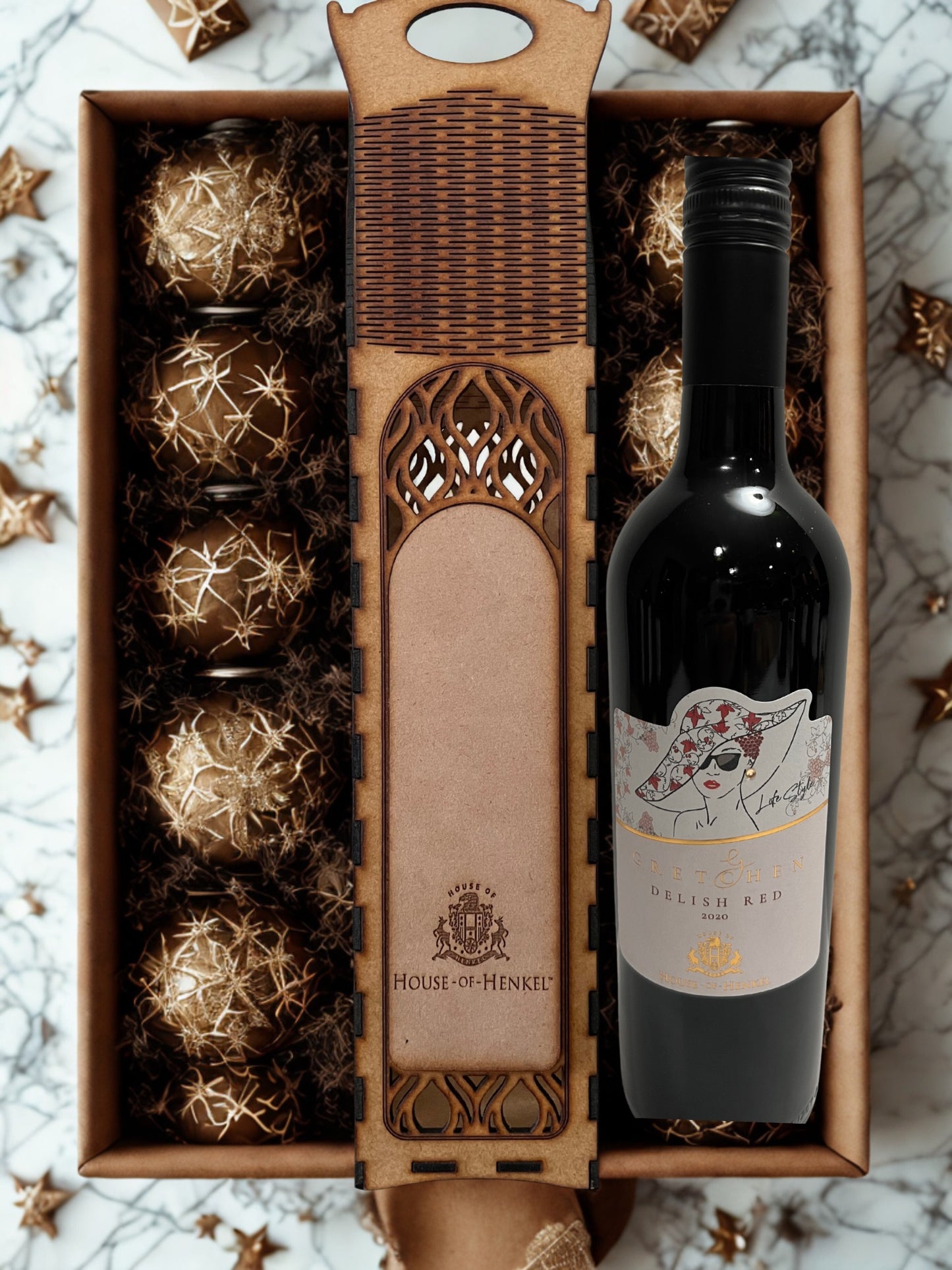 House of Henkel Gretchen Lifestyle Wood Wine Gift Box