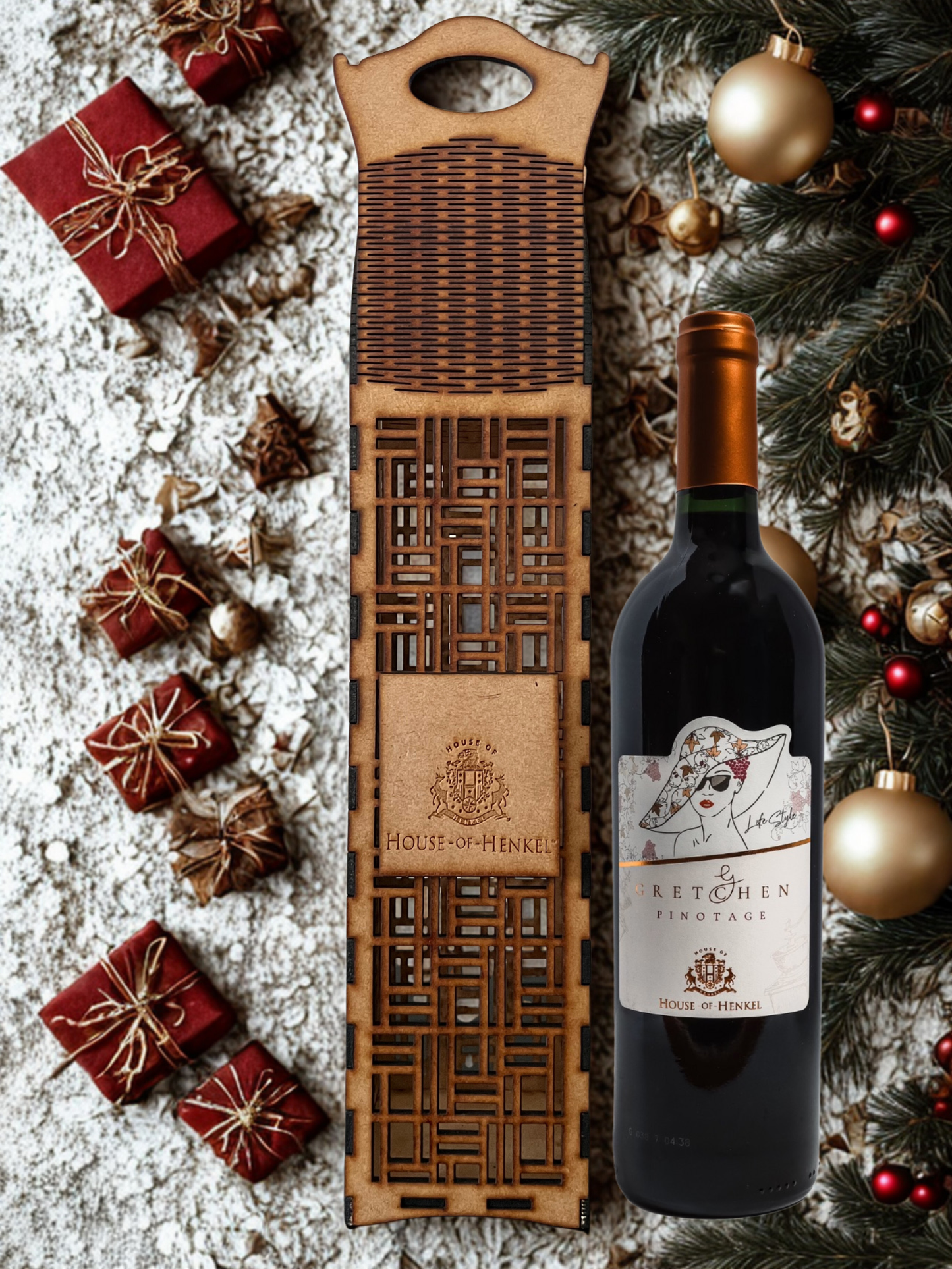 House of Henkel Gretchen Lifestyle Wood Wine Gift Box